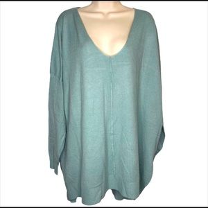 Long Sleeve V-Neck Seafoam Green Sweater